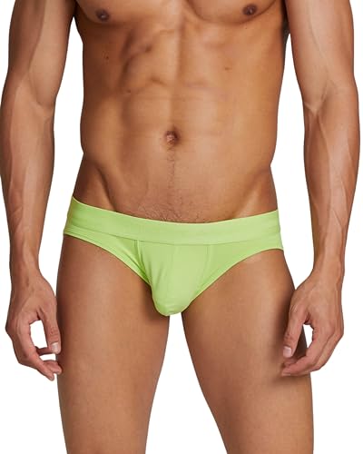 SEOBEAN Herren Slip Brief Low Rise Eisseide Mikrofaser Unterwäsche – Gelb – Größe L – atmungsaktiv, ultraweich, kühlend von BEEMEN