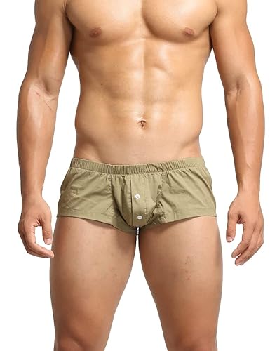 BEEMEN Low Rise Non-Stretch Herren Unterwäsche Männer Boxershorts Mini Fit Trunks Boxerbriefs Unterhose Shorts, 1er-Pack L (Etikett XL) von BEEMEN