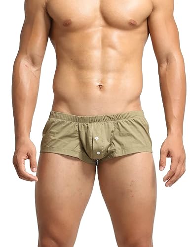 BEEMEN Low Rise Non-Stretch Herren Unterwäsche Männer Boxershorts Mini Fit Trunks Boxerbriefs Unterhose Shorts, 1er-Pack M (Etikett L) von BEEMEN