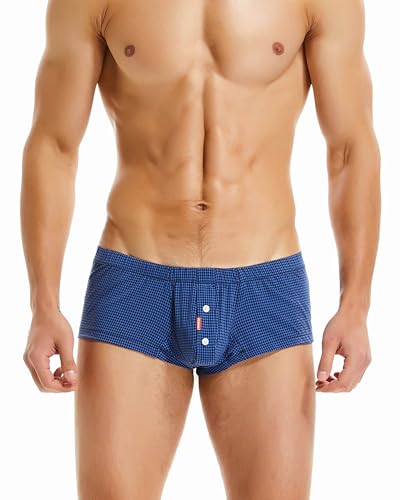 BEEMEN Low Rise Herren Unterwäsche Männer Boxershorts Mini Trunks Non-Stretch Designer Atmungsaktive Nylon Unterhose mit Eingriff, 2er Packung von BEEMEN