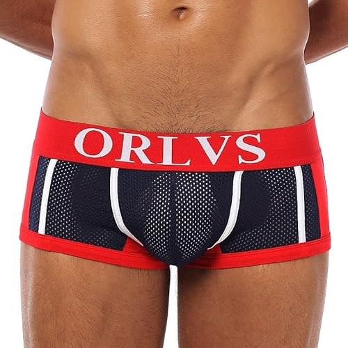 BEEMEN ORLVS Low Rise Herren Boxershort Mesh Net Slip Unterhose Männer Unterwäsche Atmungsaktiv von BEEMEN