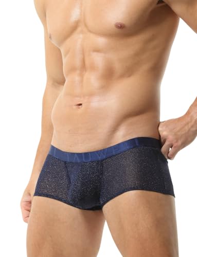 SEOBEAN Herren Low-Rise Shiny Glänzende Boxerbriefs Trunk Männer Boxershort von BEEMEN