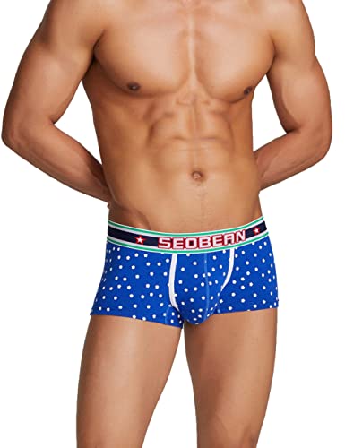 Seobean Low Rise Herren Unterwäsche Männer Unterhose Baumwolle Boxershorts Elasthische Mini Trunks Atmungsaktiv von BEEMEN