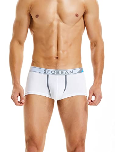 Seobean Low Rise Herren Unterwäsche Männer Unterhose Baumwolle Boxershorts Elasthische Trunks Hipster Boxerbriefs Sport Shorts Atmungsaktiv von BEEMEN