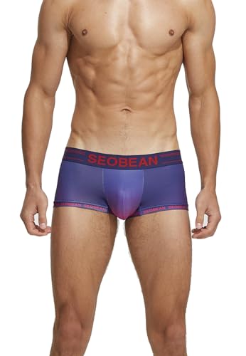 Seobean Low Rise Herren Unterwäsche Männer Unterhose Baumwolle Boxershorts Solid Gradient Elasthische Mini Trunks Atmungsaktiv von BEEMEN