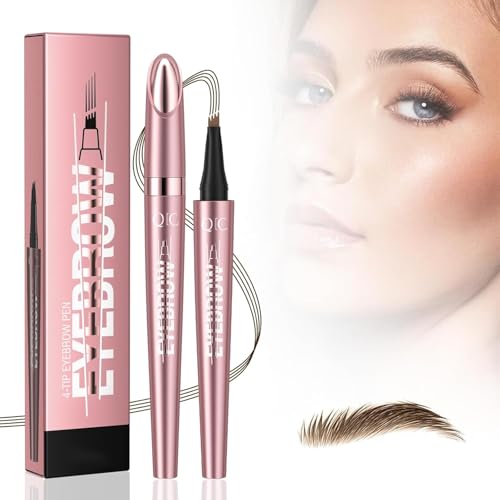 Augenbrauenstift, flüssiger Augenbrauenstift, wasserfester Augenbrauenstift mit Mikro-Gabelspitze, wischfester, lang anhaltender Microblading-Stift mit feiner Zeichnung(01# Leichter Kaffee) von BEENLE