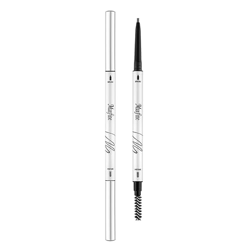Wasserfester doppelseitiger Augenbrauenstift, Micro Brow Pencil zum Zeichnen der Augenbrauen mit Brauenbürste, füllt die Augenbrauen auf, langanhaltender, natürlicher Look (Dunkelbraun) von BEENLE