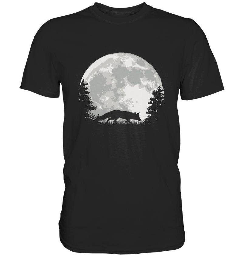 Fuchs Jäger Waldgänger Mondschein Rotfuchs Raubtier Jagd Jagdschein Treibjagd Fuchsjagd Revier - Premium Shirt von BEENLI