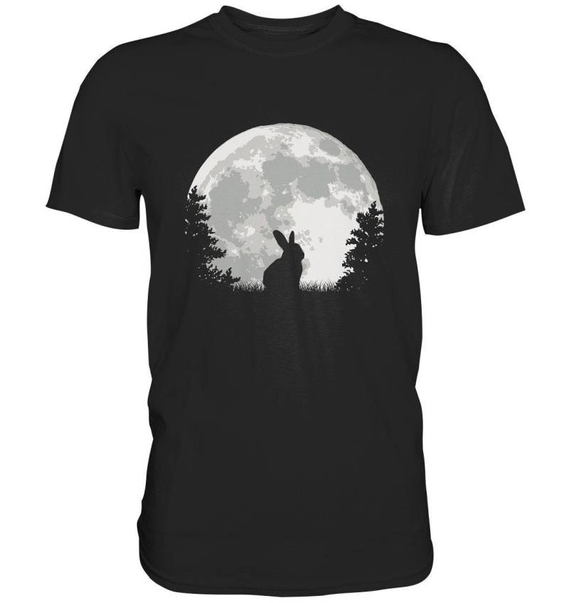Hase Jäger Waldgänger Mondschein Wildhase Raubtier Jagd Jagdschein Treibjagd Fuchsjagd Revier - Premium Shirt von BEENLI
