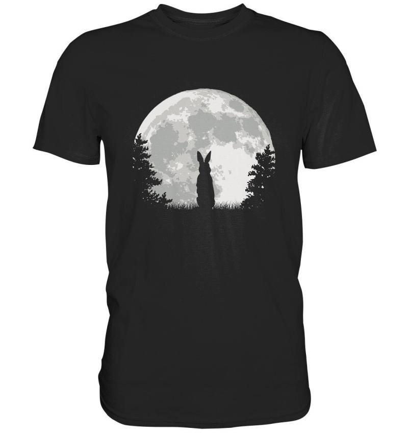 Jäger Hase Jagd Waldgänger Mondschein Wildhase Raubtier Jagdschein Treibjagd Fuchsjagd Revier - Premium Shirt von BEENLI