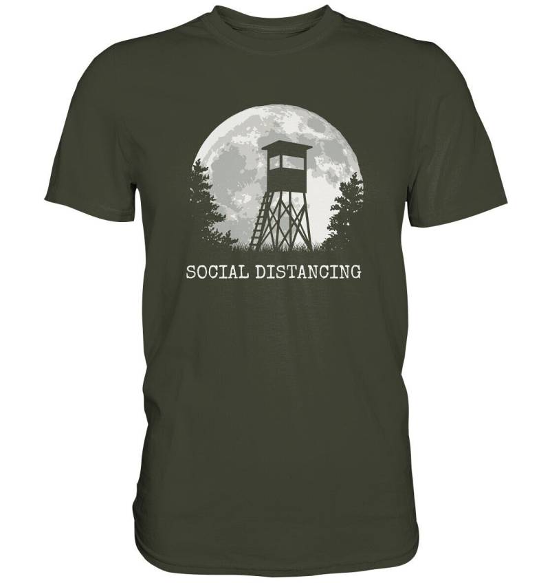 Jagd Jäger Jägerin | Social Distancing Ansitz Kanzel Bei Vollmond Ansitzjagd - Premium Shirt von BEENLI