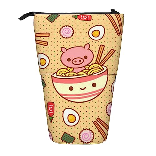 BEEOFICEPENG Teleskop-Federmäppchen, Ständer mit Aufschrift „Delicious Sweet Ramen Print“, Bleistifthalter, Federmäppchen, Stifttasche, Make-up-Tasche von BEEOFICEPENG