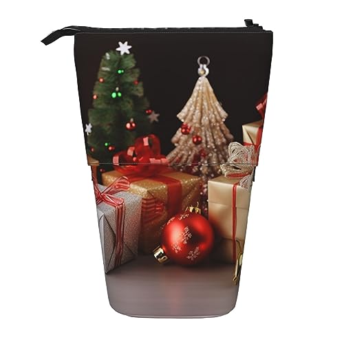 BEEOFICEPENG Teleskop-Federmäppchen, Weihnachtsdekoration, Aufdruck, Ständer, Bleistifthalter, Federmäppchen, Stifttasche, Make-up-Tasche von BEEOFICEPENG