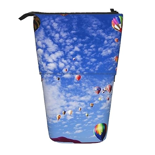 BEEOFICEPENG Teleskop-Federmäppchen, bunter Heißluftballon-Druck, Ständer, Bleistifthalter, Federmäppchen, Stifttasche, Make-up-Tasche von BEEOFICEPENG