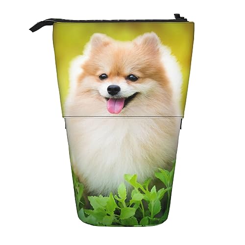 BEEOFICEPENG Teleskop-Federmäppchen, süßes Flauschiges Welpen-Hunde-Motiv, Ständer, Stiftehalter, Federmäppchen, Stifttasche, Make-up-Tasche von BEEOFICEPENG