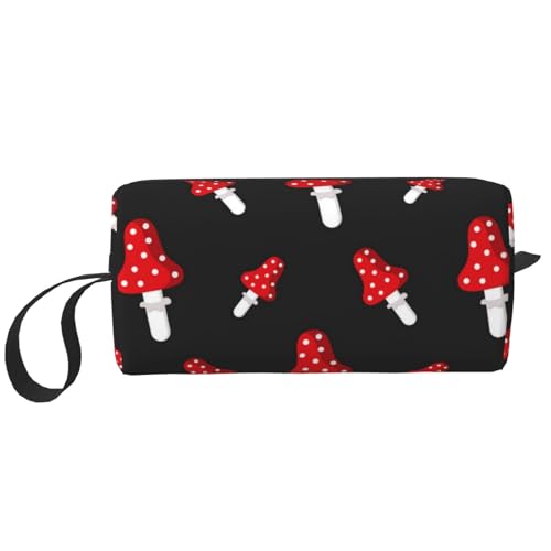 Make-up-Tasche, Empfangstasche, Reise-Kosmetiktasche, Kulturbeutel, tragbarer Make-up-Taschen-Organizer,Amanita-Pilz-Muster von BEEOFICEPENG