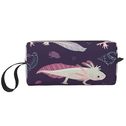 Make-up-Tasche, Empfangstasche, Reise-Kosmetiktasche, Kulturbeutel, tragbarer Make-up-Taschen-Organizer,Axolotl von BEEOFICEPENG