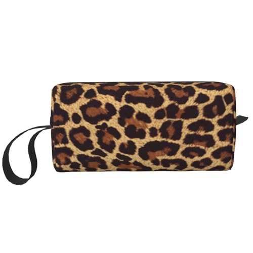 Make-up-Tasche, Empfangstasche, Reise-Kosmetiktasche, Kulturbeutel, tragbarer Make-up-Taschen-Organizer,Cooler Leopard von BEEOFICEPENG