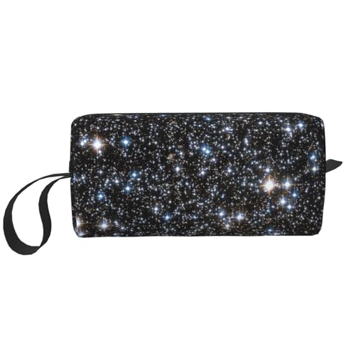 Make-up-Tasche, Empfangstasche, Reise-Kosmetiktasche, Kulturbeutel, tragbarer Make-up-Taschen-Organizer,Glitzergalaxie Bedruckt, kein echter Glitzer von BEEOFICEPENG