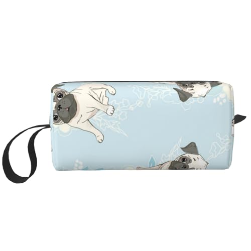 Make-up-Tasche, Empfangstasche, Reise-Kosmetiktasche, Kulturbeutel, tragbarer Make-up-Taschen-Organizer,Niedliche Cartoon-Hundewelpen von BEEOFICEPENG