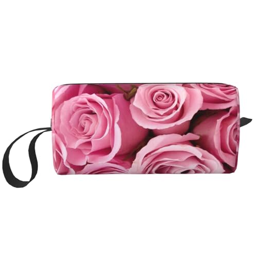 Make-up-Tasche, Empfangstasche, Reise-Kosmetiktasche, Kulturbeutel, tragbarer Make-up-Taschen-Organizer,Pinke Rose von BEEOFICEPENG