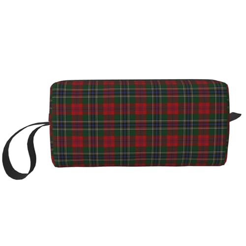 Make-up-Tasche, Empfangstasche, Reise-Kosmetiktasche, Kulturbeutel, tragbarer Make-up-Taschen-Organizer,Schottischer Tartan von BEEOFICEPENG