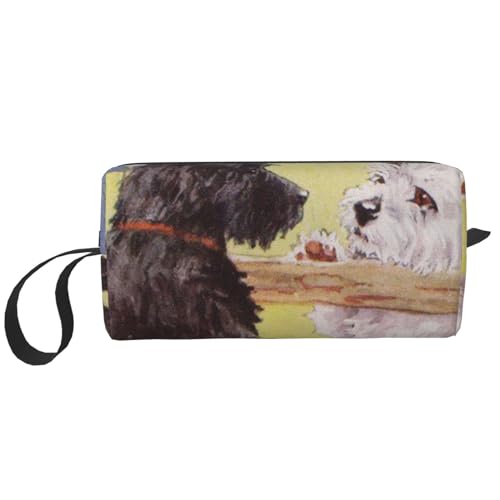 Make-up-Tasche, Empfangstasche, Reise-Kosmetiktasche, Kulturbeutel, tragbarer Make-up-Taschen-Organizer,Scottish Terrier Hund West Highland Terrier von BEEOFICEPENG