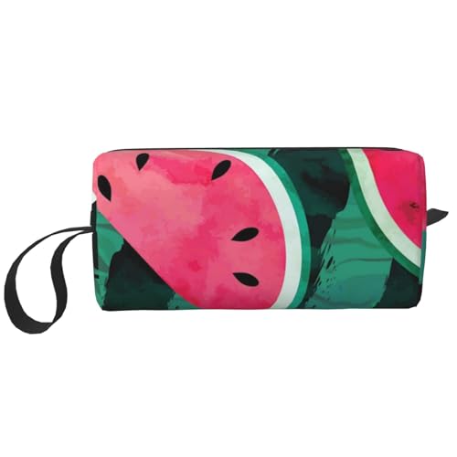 Make-up-Tasche, Empfangstasche, Reise-Kosmetiktasche, Kulturbeutel, tragbarer Make-up-Taschen-Organizer,Sommerliche Wassermelone Cool von BEEOFICEPENG