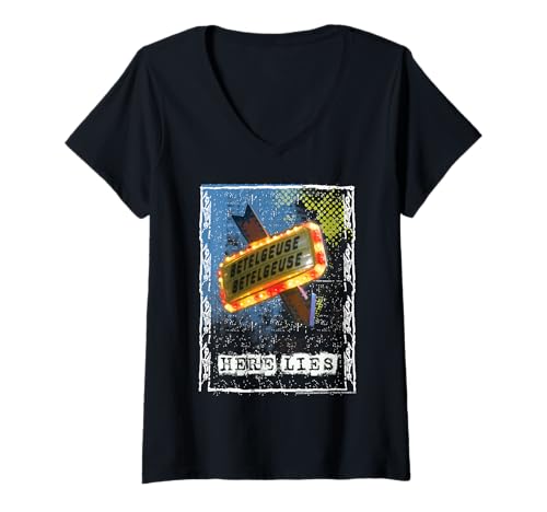 Damen Beetlejuice Beteigeuse Beteigeuse Hier liegt T-Shirt mit V-Ausschnitt von BEETLEJUICE