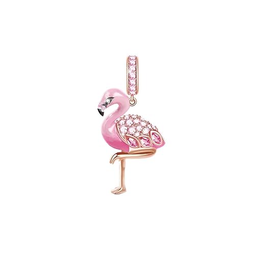 BEEUVIP Damen Flamingos Charm Anhänger für Armband 925 Sterling Silber Geburtsstein Charms Beads passend für Armband von BEEUVIP