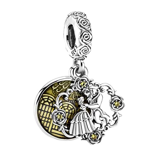 BEEUVIP Damen Schöne Bestie tanzt Dangle Charm Anhänger für Armband 925 Sterling Silber Geburtsstein Charms Beads passend für Armband von BEEUVIP