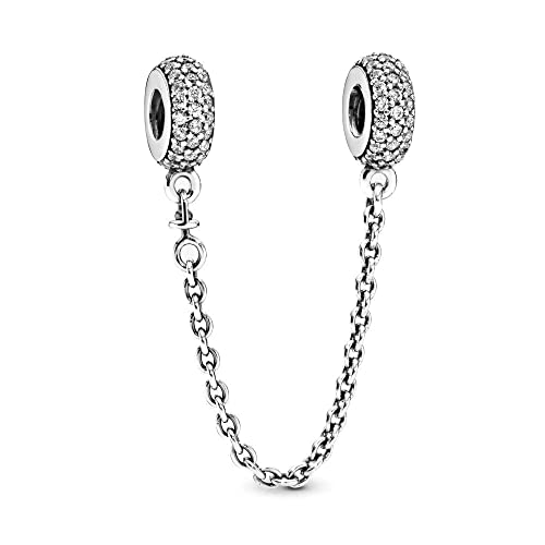 BEEUVIP Damen Sicherheitskette Charm Anhänger für Armband 925 Sterling Silber Geburtsstein Charms Beads passend für Armband von BEEUVIP