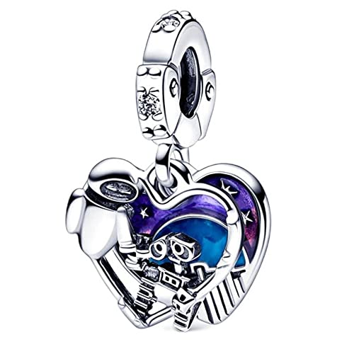 BEEUVIP Damen Wand E Eve Glow-in-the-dark Dangle Charm Anhänger für Armband 925 Sterling Silber Geburtsstein Charms Beads passend für Armband von BEEUVIP