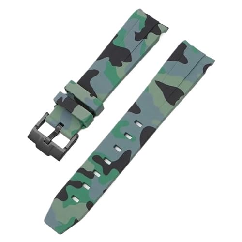 BEFIA Camouflage-Armband für Omega für Swatch MoonSwatch, gebogenes Ende, Silikon-Gummi-Armband, für Herren und Damen, Sportuhrenarmband, Zubehör, 20 mm, 20 mm, Achat von BEFIA