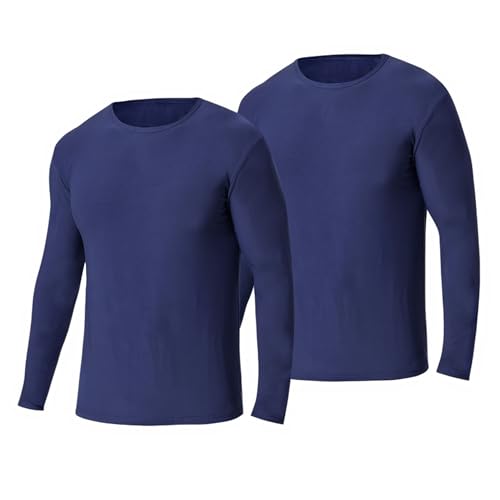 2er Pack Thermounterwäsche Unterhemd Herren Winter Funktionsunterwäsche Rundhalsausschnitt Thermo Shirt Langarm Warm Skiunterwäsche Thermo-Unterwäsche von BEGIANT