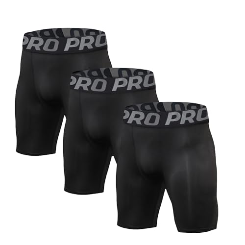 3er Pack Kompressionsshorts Herren Kompressionshose Sporthose Kurz Schnell Trocknend Atmungsaktive Kurze Radlerhose Sommer Männer Laufhose Funktionsunterwäsche von BEGIANT