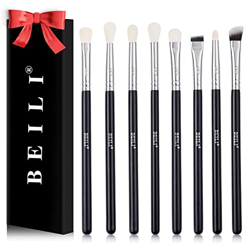 BEILI Augen Make Up Pinsel Set,8-teiliges Pinselset mit Lidschattenpinsel für Lidschatten, Augenbraue, Eyeliner, Blending, am besten für Weihnachtsgeschenke von BEILI