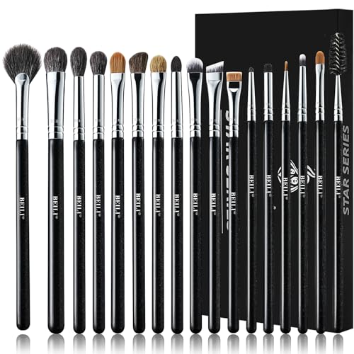 BEILI 17pcs Lidschatten Pinselset Augen Make-up Pinsel Augenpinsel Set Concealer Contouring Blending Brush für Lidschatten,Augenbraue, Eyeliner, Blending von BEILI