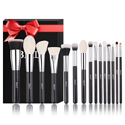 BEILI Schminkpinsel Set,15PC Pinselset Makeup Professionelles Foundation Make up Pinsel Set Premium Puderpinsel Lidschatten Blush Natürliches Ziegenhaar von BEILI