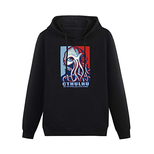 BEINENG Hoody Offworld Design Cthulhu for President Lovecraft Long Sleeve Sweatshirts Black 3XL von BEINENG