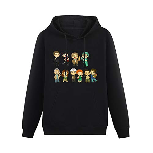 BEINENG Printed Pullover Hoodies NCIS Naval Criminal Investigative Service Logo Tv Show Chibi Long Sleeve Sweatshirts Black XL von BEINENG