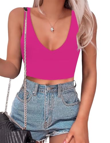 BEINF Damen Crop Tops Sexy Tiefer V Ausschnitt Nahtlose Ärmellose Slim Fit Trendiges Y2K Korset Tank Tops Basic Ausgehen Tops T-Shirts Rosa L BEINF Damen Crop Tops Sexy Tiefer V Ausschnitt Nahtlose Ärmellose Slim Fit Trendiges Y2K Korset Tank Tops Basic Ausgehen Tops T-Shirts Rosa L von BEINF