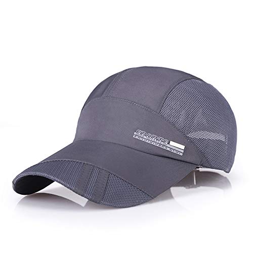 BEISIJIA Ultradünne, schnell trocknende Sonne, UV-Schutz, Baseballkappe, Mesh, atmungsaktiv, Outdoor-Sport, Laufmütze, Unisex, Marineblau, (DE/NL/SE/PL, Alphanumerisch, Einheitsgröße, Grau) von BEISIJIA