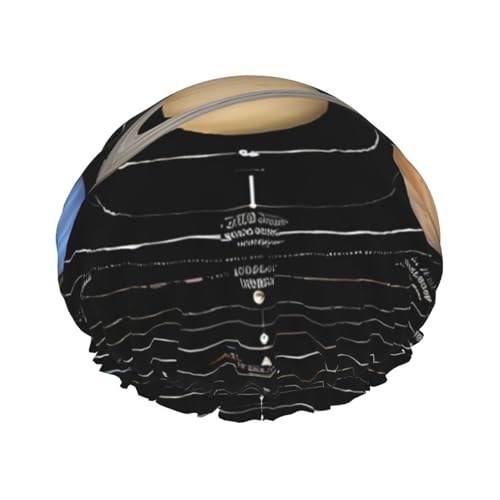 Exploring The Solar System Printed Double Layer Lined Shower Cap,Shower Caps For Women Reusable von BEIVGOXL