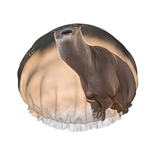 Free Whitetail Deer Printed Double Layer Lined Shower Cap,Shower Caps For Women Reusable von BEIVGOXL
