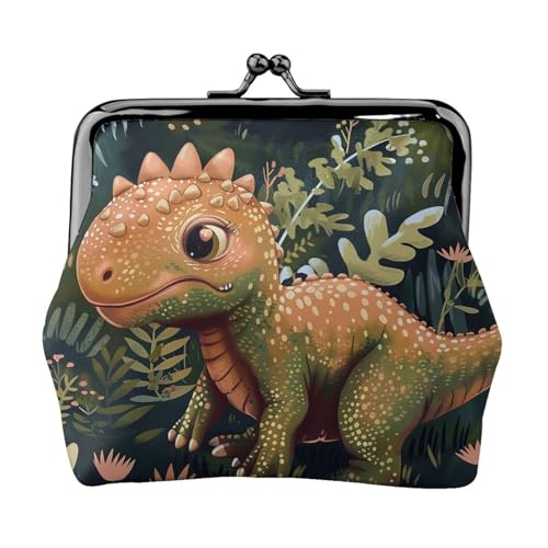 Niedliche Dinosaurier-bedruckte Münzgeldbörse, Mini-Münzgeldbörse, Leder-Münztasche für Damen und Mädchen, schwarz, Einheitsgröße, modern, europäischer Stil, Retro, Schwarz , Einheitsgröße, Moderner, von BEIVGOXL