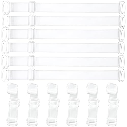 3 Paare Unsichtbare Klare BH Träger, Transparent Einstellbar Träger Weiche Transparente BH Träger Frauen Elastische BH Träger, Ersatz BH Schultergurte Für Frauen Trägerlose Unterwäsche (38 * 1cm) von BEKKLPOU