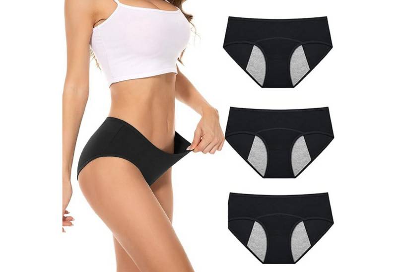 BEKOMIYA Slip Klassische Slips Unterhosen Damen Baumwolle Stretch Unterwäsche (3er-Pack, Baumwolle mittlerer / niedriger Taille Slip, Postpartum Panties Damen Hipsters Unterhosen Slips) von BEKOMIYA