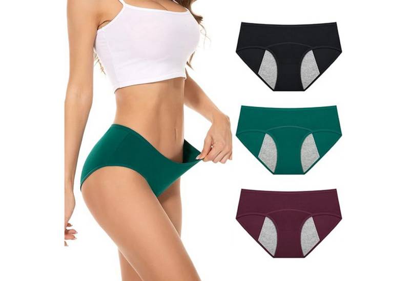 BEKOMIYA Slip Klassische Slips Unterhosen Damen Baumwolle Stretch Unterwäsche (3er-Pack, Baumwolle mittlerer / niedriger Taille Slip, Postpartum Panties Damen Hipsters Unterhosen Slips) von BEKOMIYA