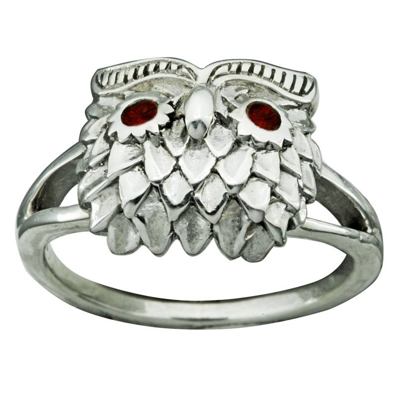 Eule Gehörn Kopf 0, 13 Ct Granat Zirkonia Augen Ring 925 Sterling Silber 6 G Beldiamo Eule Gehörn Kopf 0, 13 Ct Granat Zirkonia Augen Ring 925 Sterling Silber 6 G Beldiamo von BELDIAMO